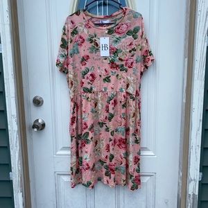 Pink floral midi dress BNWT